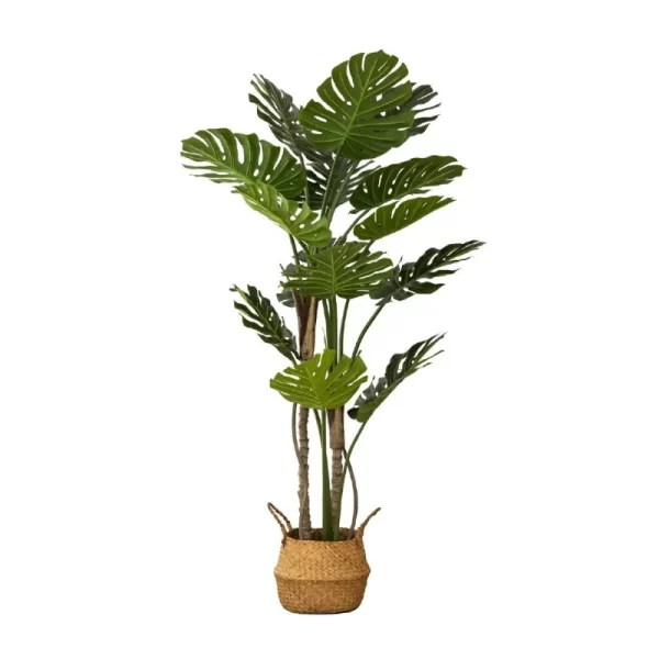 Artificial Natural Green Large Monstera Deliciosa for Home Decor