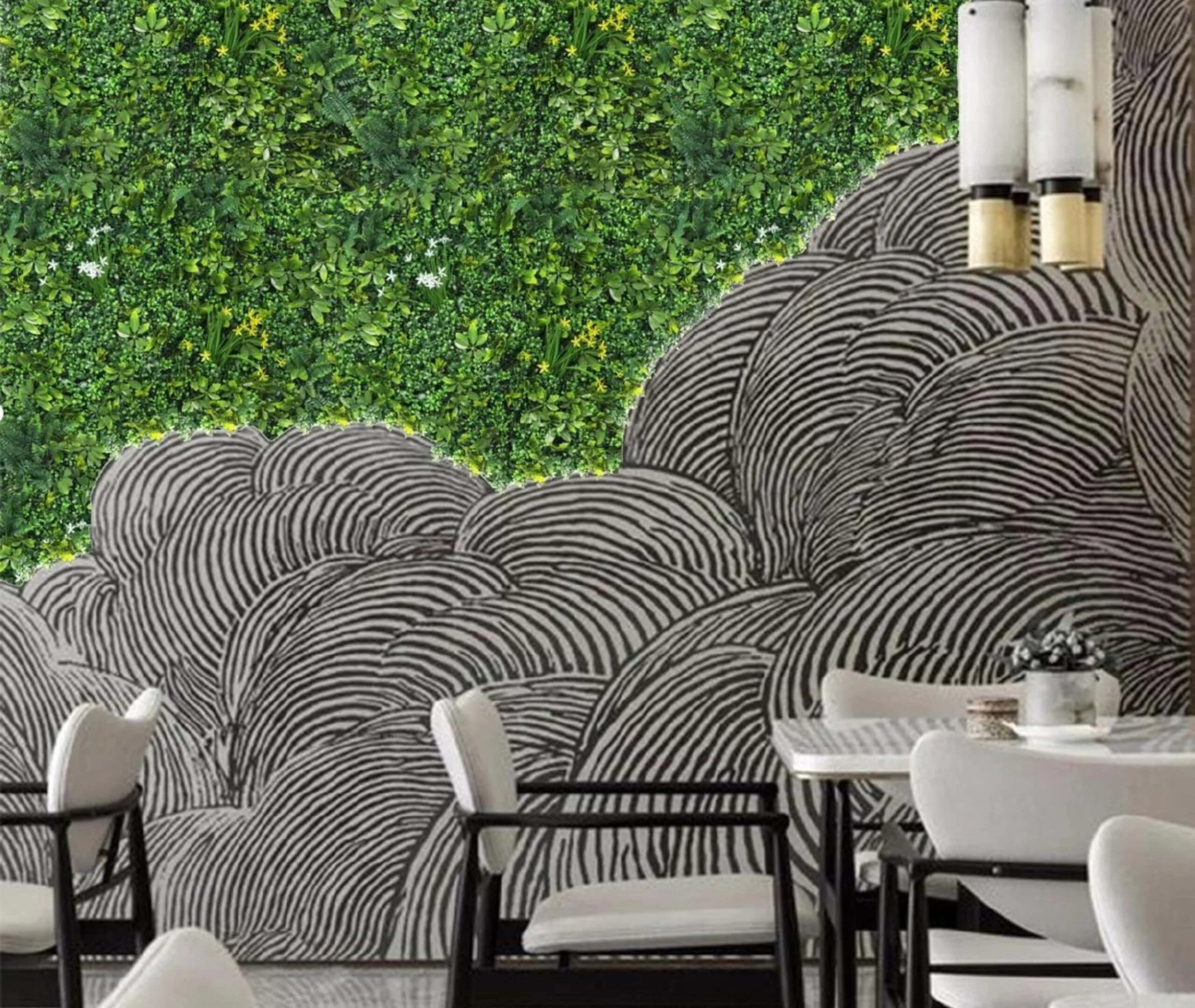 Vertical Artificial Amber Blossom Green Wall, For Indoor & Outdoor
