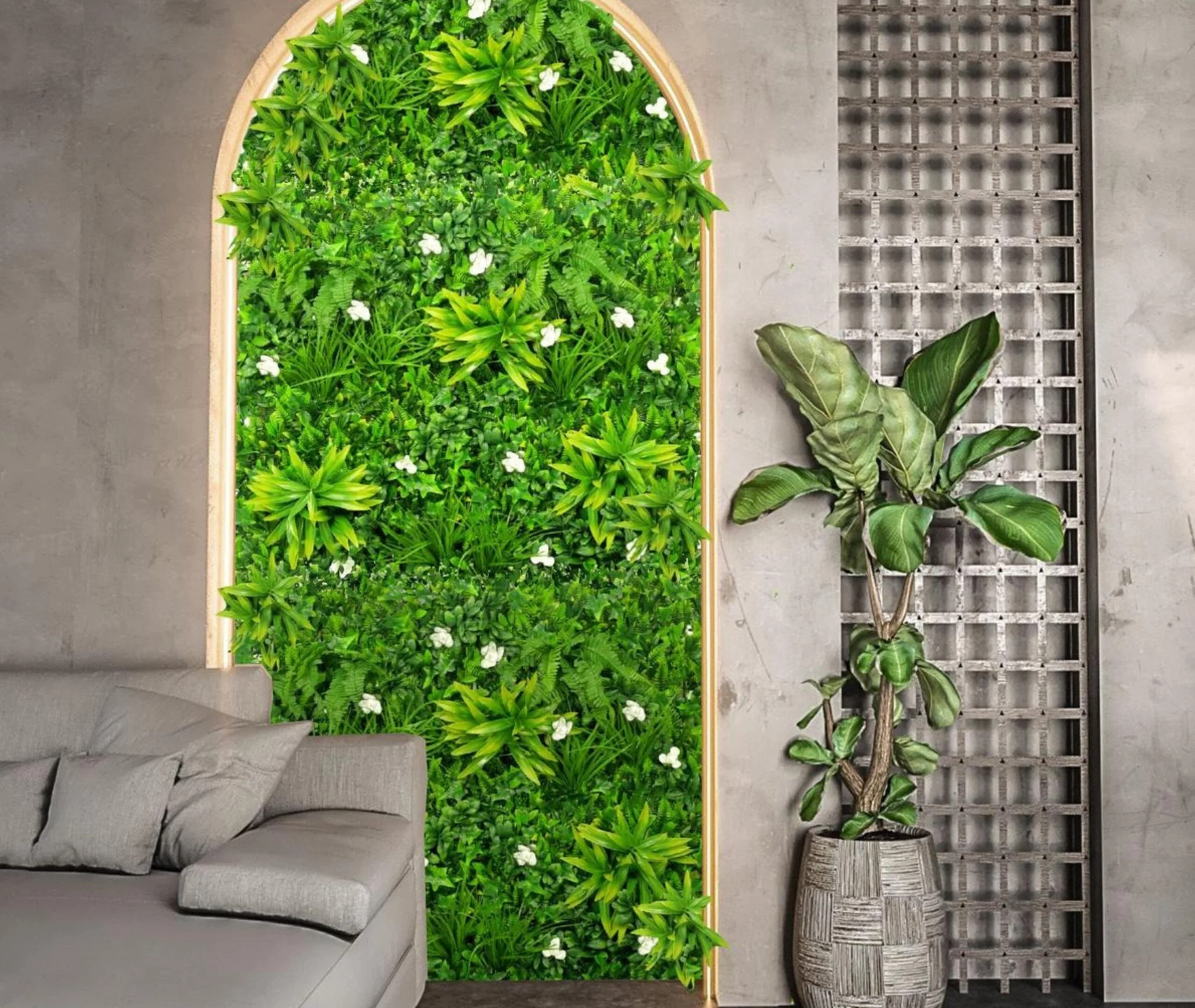 Vertical Artificial Mystick Pearl Green Wall, For Indoor & Outdoor