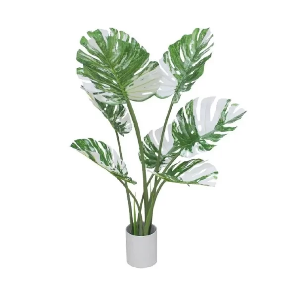 Artificial Natural Beautiful Artificial Variegated Monstera Plant for Home Decor