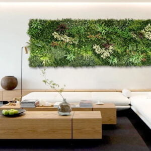 Vertical Artificial Winter Rosetta A Green Wall, For Indoor & Outdoor