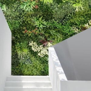 Vertical Artificial Winter Rosetta B Green Wall, For Indoor & Outdoor