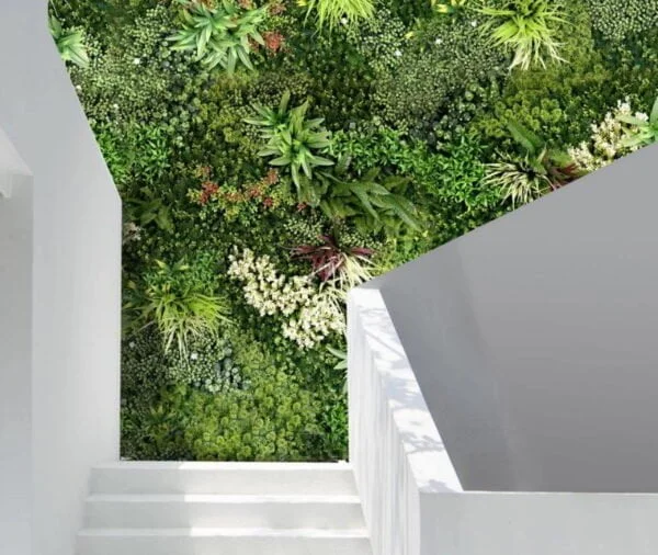 Vertical Artificial Winter Rosetta B Green Wall, For Indoor & Outdoor - Image 2
